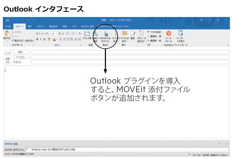 PPAP代替となる MOVEit の Outlook インタフェース